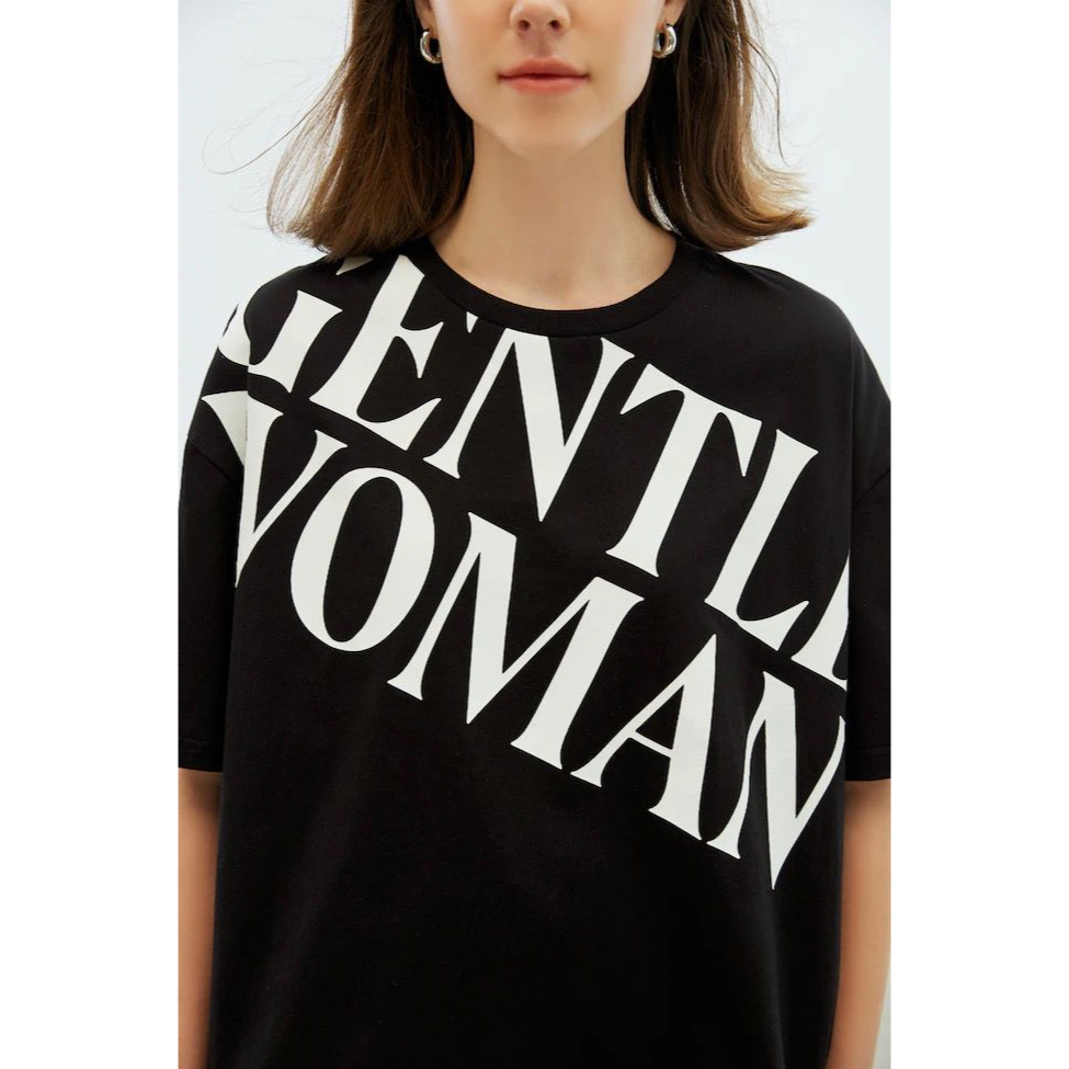 gentle woman oversized basic logo tshirt impt