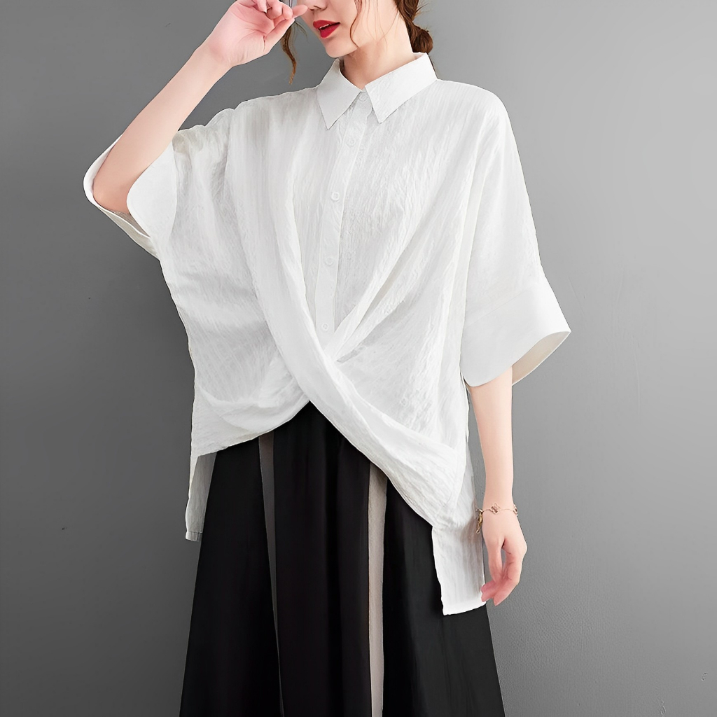 Arsyana Blouse Crinkle Airflow / Outfit Kekinian / Blouse Korean Style /ARSYANA BLOUSE / BLOUSE KECE