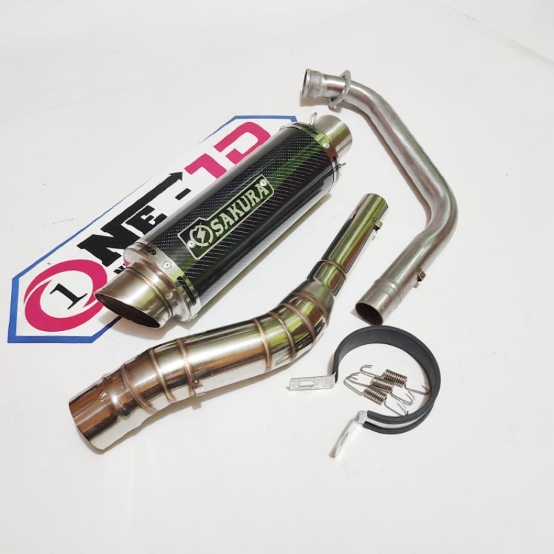 Knalpot Sakura R15 v3 v2 Vixion old New Gsx Byson Mx king  Verza Sonic Cb Cbr Facelift Supra Gtr Sat