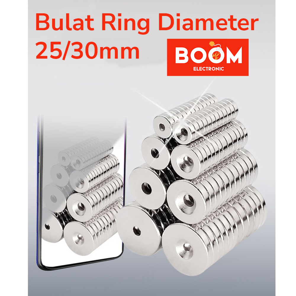 Magnet Neodymium Bulat Ring diameter 25mm dan 30mm