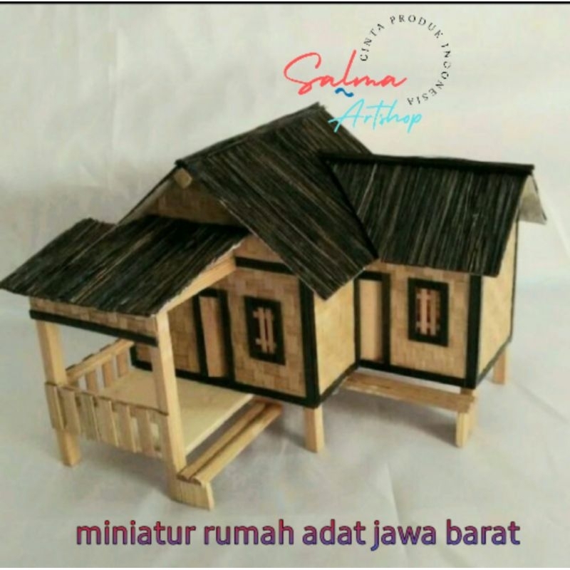 Miniatur Rumah adat, rumah tradisional jawa barat, miniatur rumah panggung,kerajinan bambu