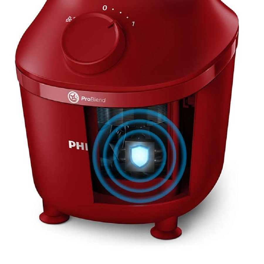 Blender Philips Plastik 1L 1 Liter HR-2042/53 HR 2042 2in1 Anti Pecah Safety Lock Penghancur Es Batu Merah