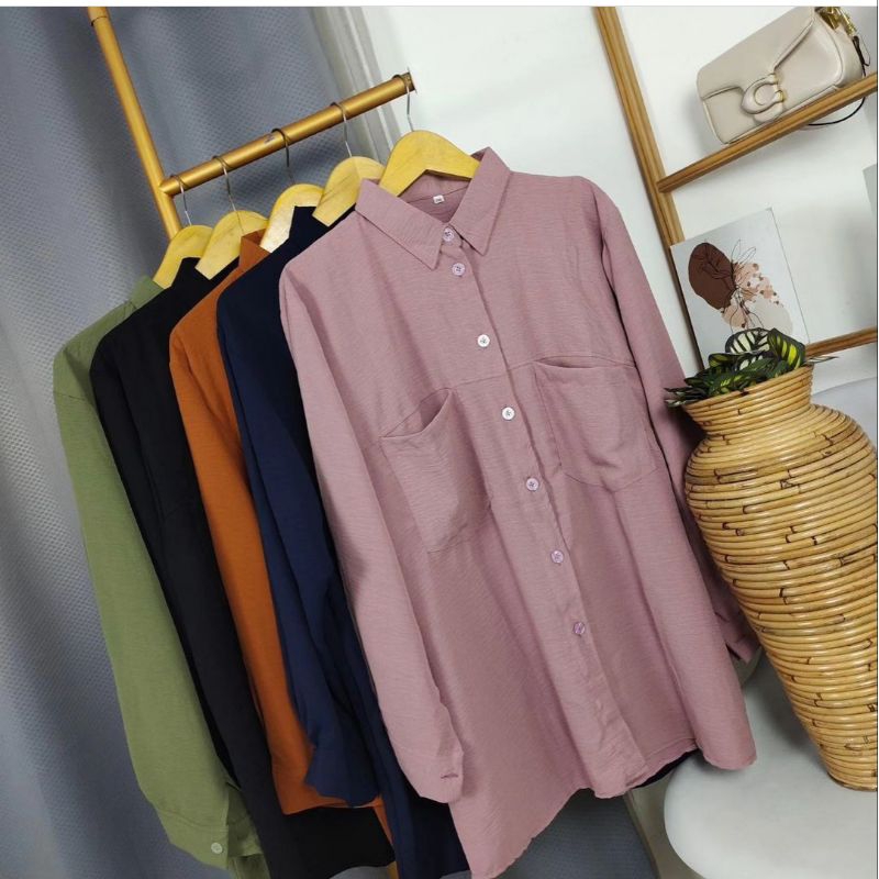 Baju Jumbo Kemeja Wanita LD 140 150 Big Size Plus Size Ukuran Besar