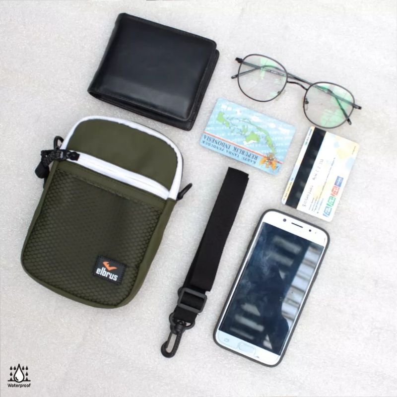 Tas Gatget Hp Smarphone Original Elbrus Anti Air Pria Tas Selempang Wallet Pria Tas Selempang Kalung