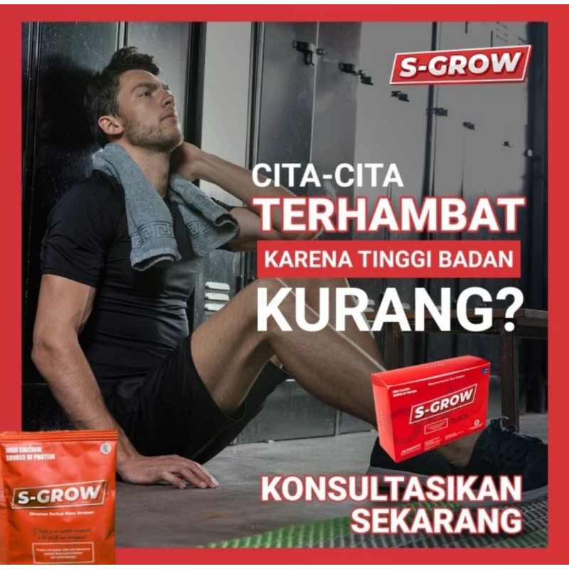 S-GROW 1 BOX 10 SACHET ASLI SUSU KALSIUM PENINGGI BADAN SEHAT SUPER CEPAT TERBAIK