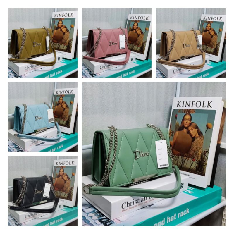 Tas Selempang kotak tali rante rendom size 22x16cm