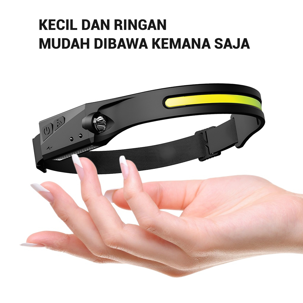 LX200 Senter Kepala SENSOR HEADLAMP WATERPROOF XPE+COB