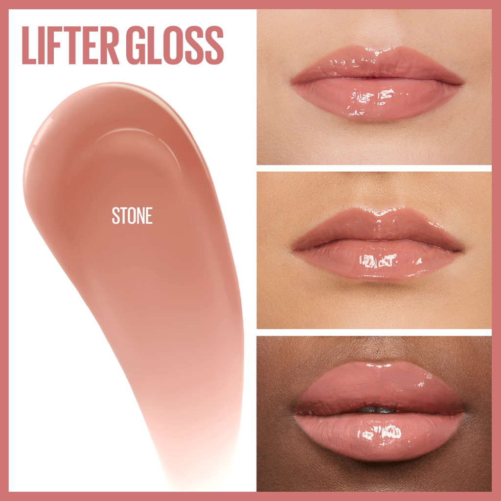 MAYBELLINE Color Sensational Lifter Gloss Plump (Shades : Stone) Make Up - 5.4ml (Lip Gloss Plump Dengan Hyaluronic Acid)