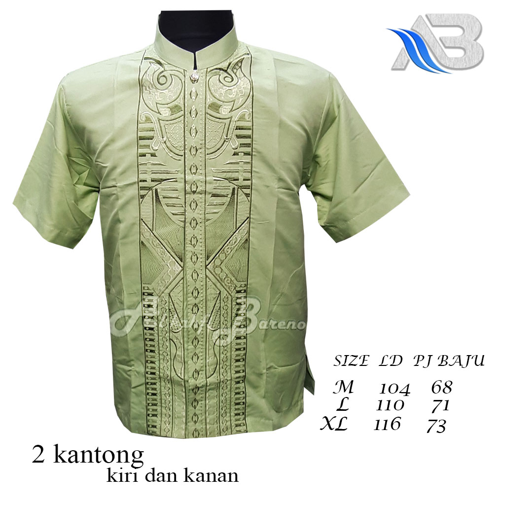 Baju Koko Pria Dewasa Terbaru Lengan pendek Al qadr/AB Al kahfi Bareno Katun COD