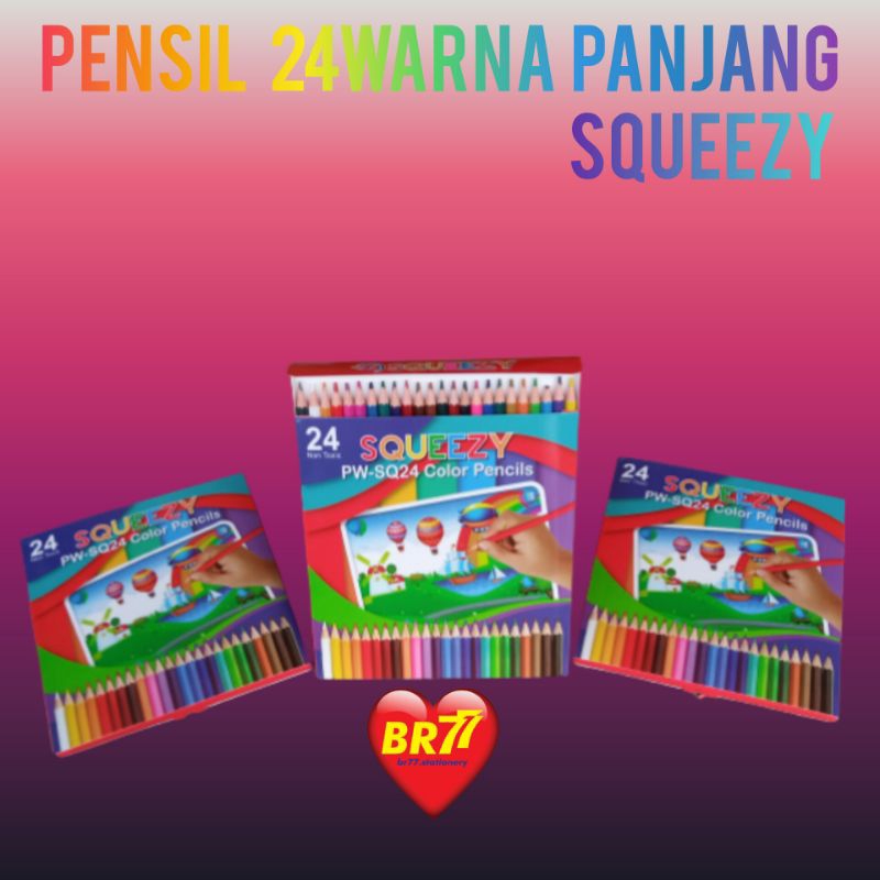 

PENSIL WARNA PANJANG 24 WARNA SQUEEZY MURAH PW-SQ-24