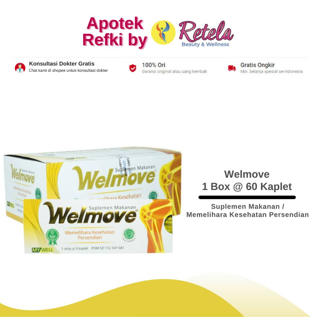 Welmove 1 Box @ 60 Kaplet /  Suplemen Makanan / Memelihara Kesehatan Persendian