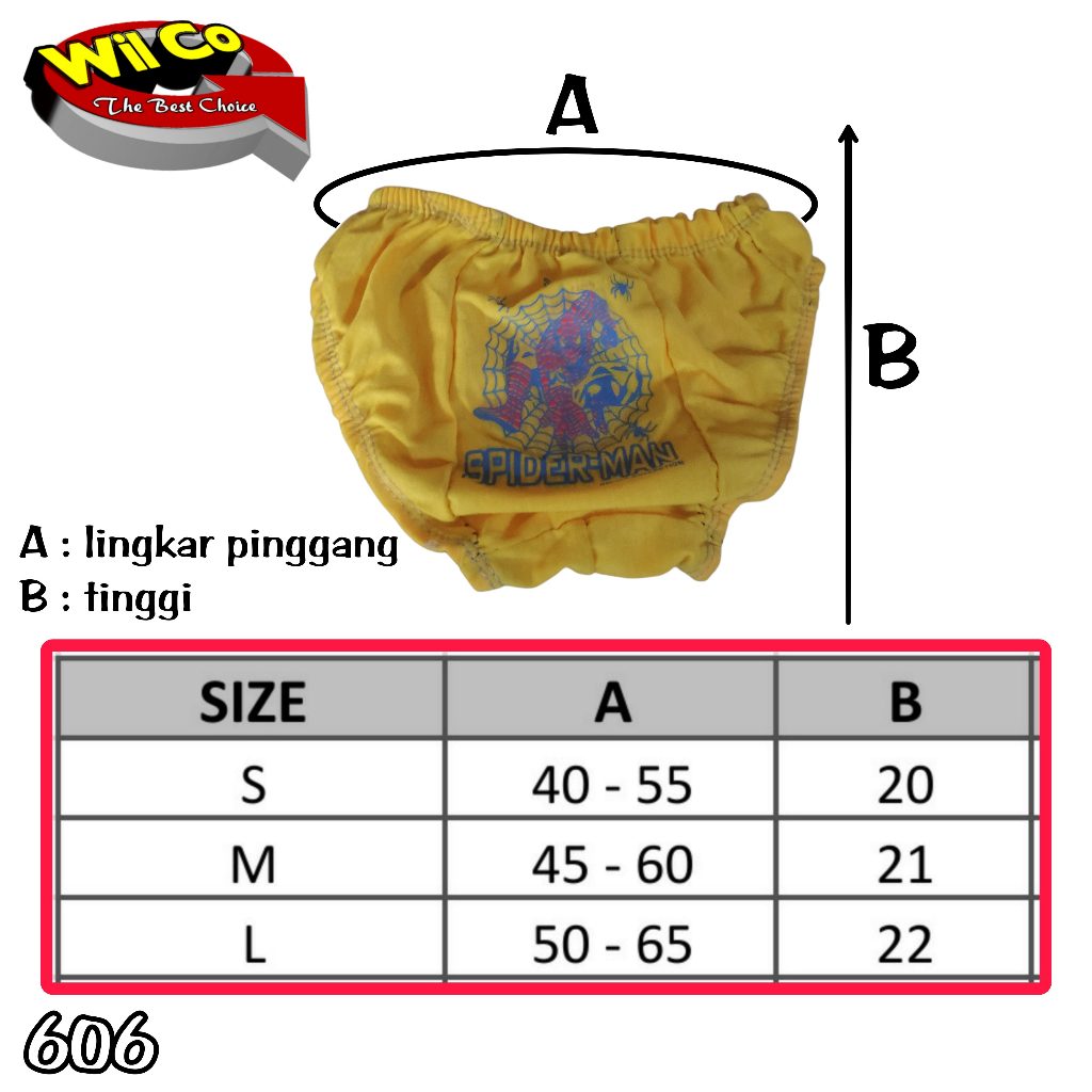 K606 - (Harga 1Pcs) CELANA DALAM ANAK PAKAIAN DALAM ANAK COWOK SIZE (S sampai L)