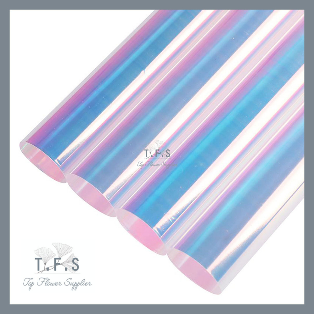 

Hologram Flower Wrapping Paper Waterproof Paper Kertas Hologram Bening Buket Bunga Korean Wrapping Florist Material Hand Bouquet Kertas Bunga