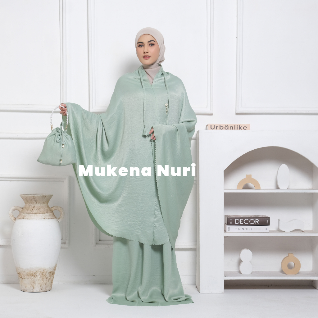 Mukena Dewasa Silk Santorini 2IN1 Daily Lasercut Asha