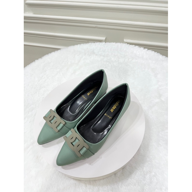 sepatu flat shoes wanita terbaru kekinian pesta LOUISDEAR sepatu flat 2 cm bahan dove B76