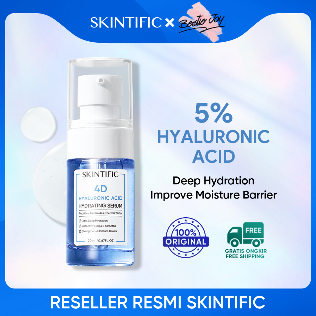 SKINTIFIC 4% Hyaluronic Acid Hydrating Serum 20ml Skintific Serum Deep Hydration Improve Moisture Barrier