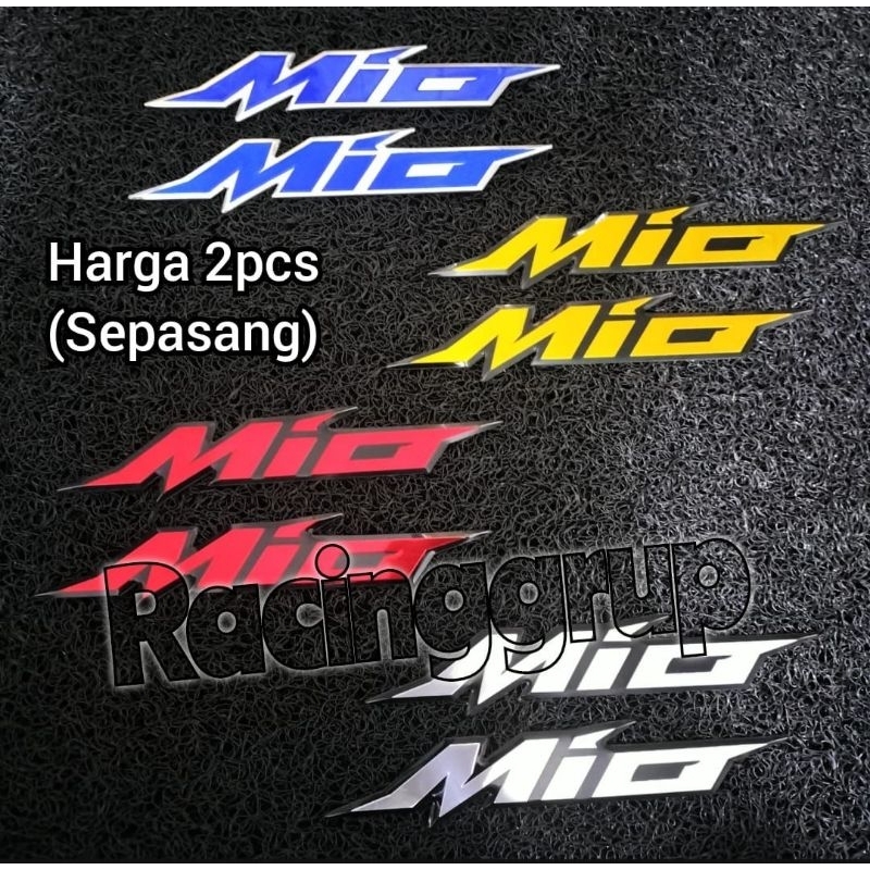 2PCS EMBLEM MIO LOGO MIO TIMBUL 3D EMBLEM YAMAHA MIO 151 DAN YAMAHA MIO 125 BUKAN STIKER MIO ATAU STICKER YAMAHA MIO TIMBUL