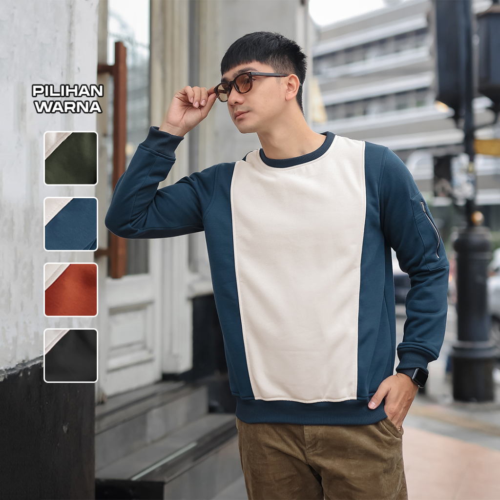 BROGUY Sweater Crewneck Polos Malaka Unisex Ukuran M-L-XL