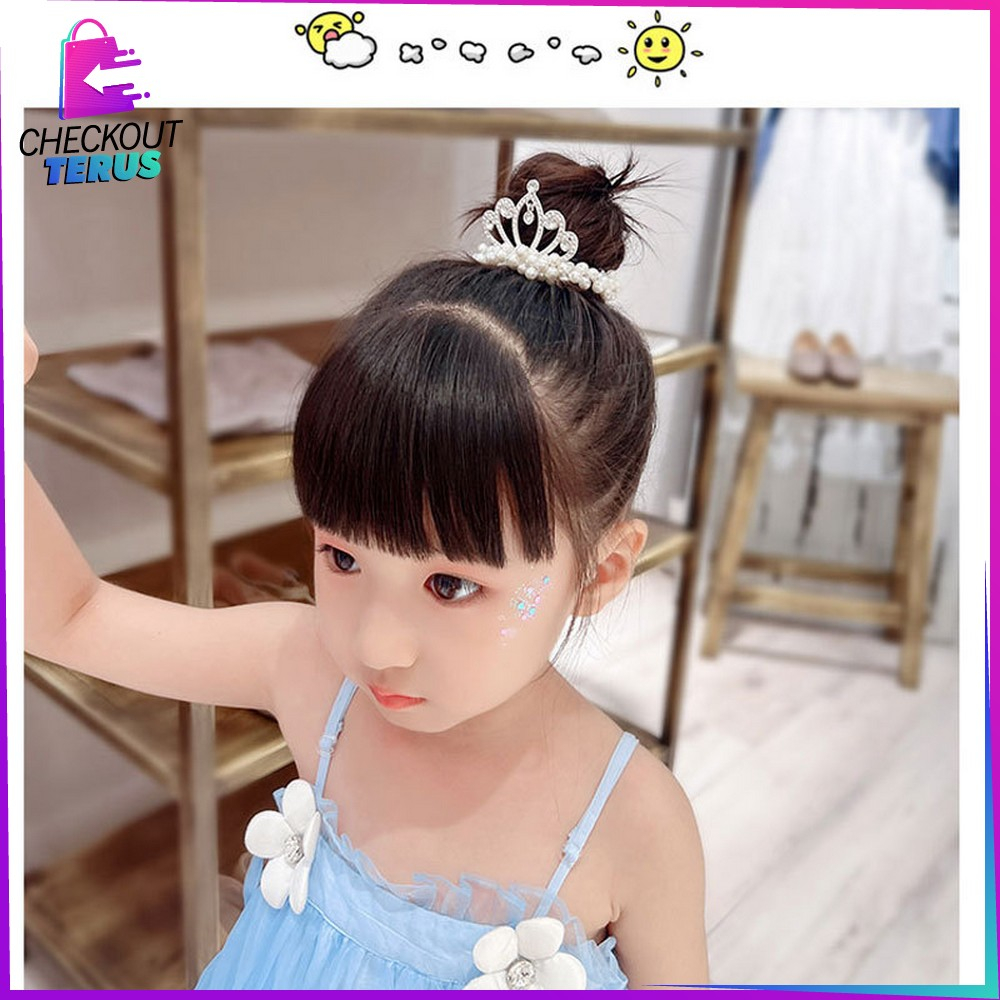 CT C879 Ikat Rambut Anak Perempuan Motif Mahkota Mutiara Korean Style Ikat Rambut Princess Lucu Girls Hair Ties Karet Rambut Mutiara Import