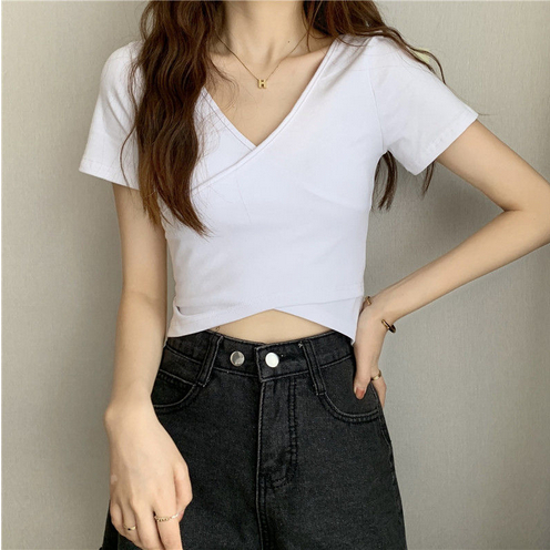 WYP-31 MAUREEN BLOUSE CROPTOP KATUN STRETCH WANITA KOREAN STYLE IMPOR