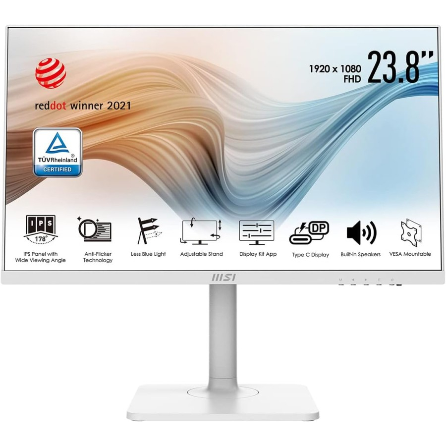 Monitor MSI Modern MD241PW White 24&quot; FHD IPS 75hz Type-C Speakers