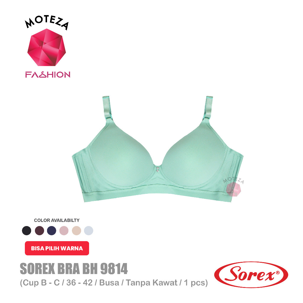 Sorex Bra Wanita - BH 9814 - Busa Cup B - C / Tanpa Kawat - Silky Soft