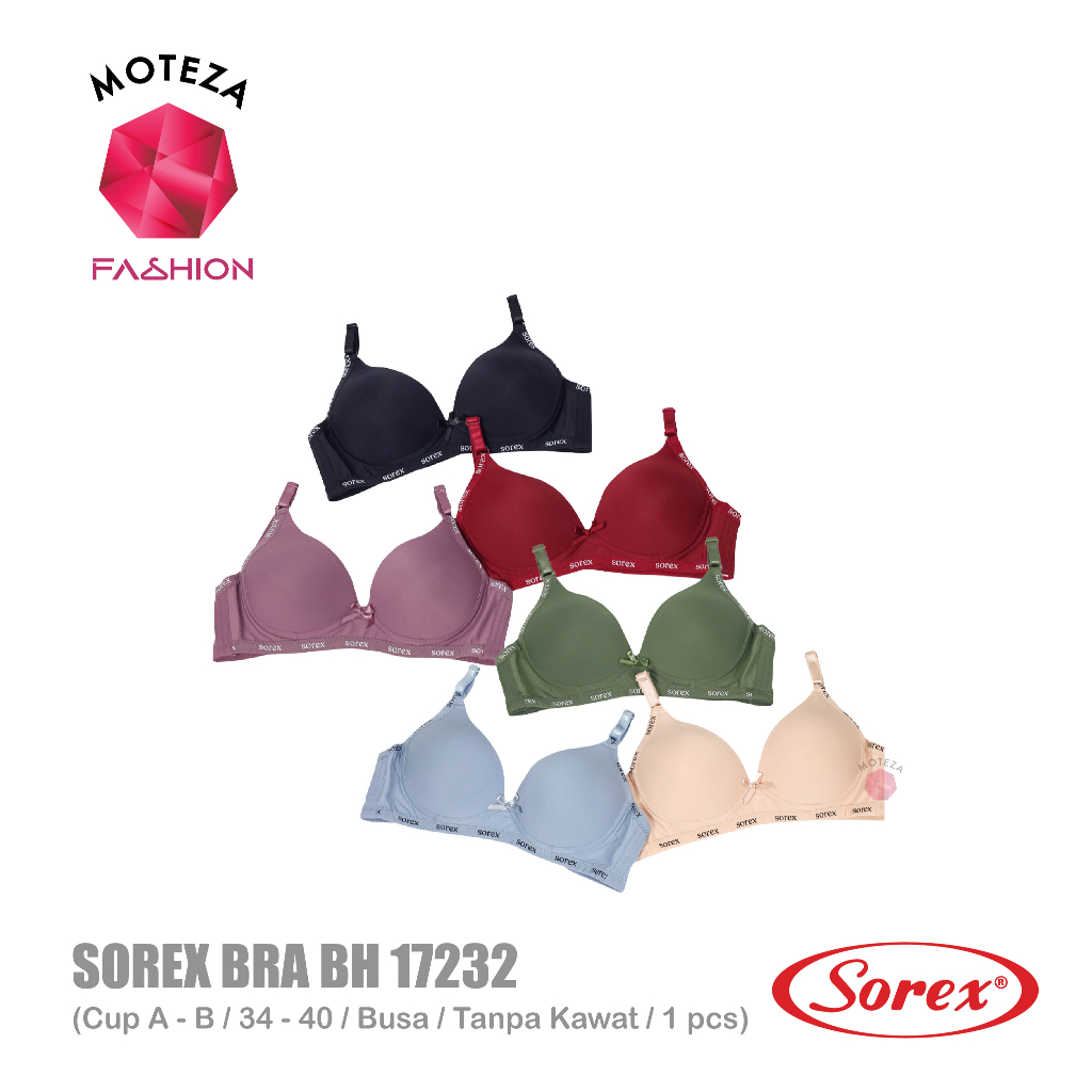 Sorex Bra Wanita - BH 17232 - Busa Cup A - B / Tanpa Kawat - Super Soft - Uk 34 - 40