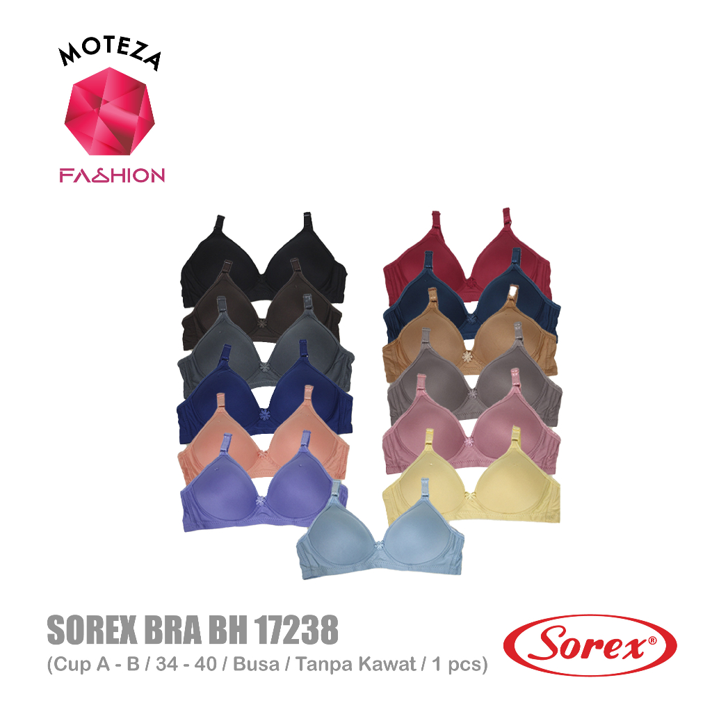 Sorex Bra Wanita - BH 17238 - Busa Cup A - B / Tanpa Kawat - Super Soft - Uk 34 - 40