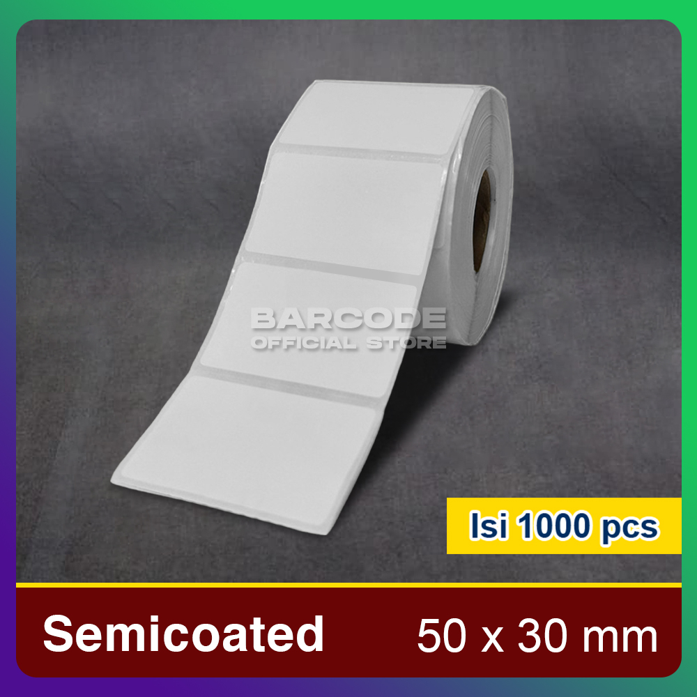 

Label Printer Barcode 50X30 MM Semi Coated 50 X 30 MM Gap Perforasi