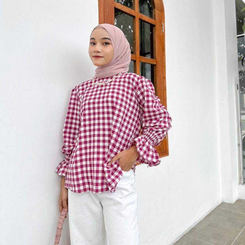 GEISHA BLOUSE MOTIF CRINCLE | BLOUSE WANITA | ATASAN WANITA