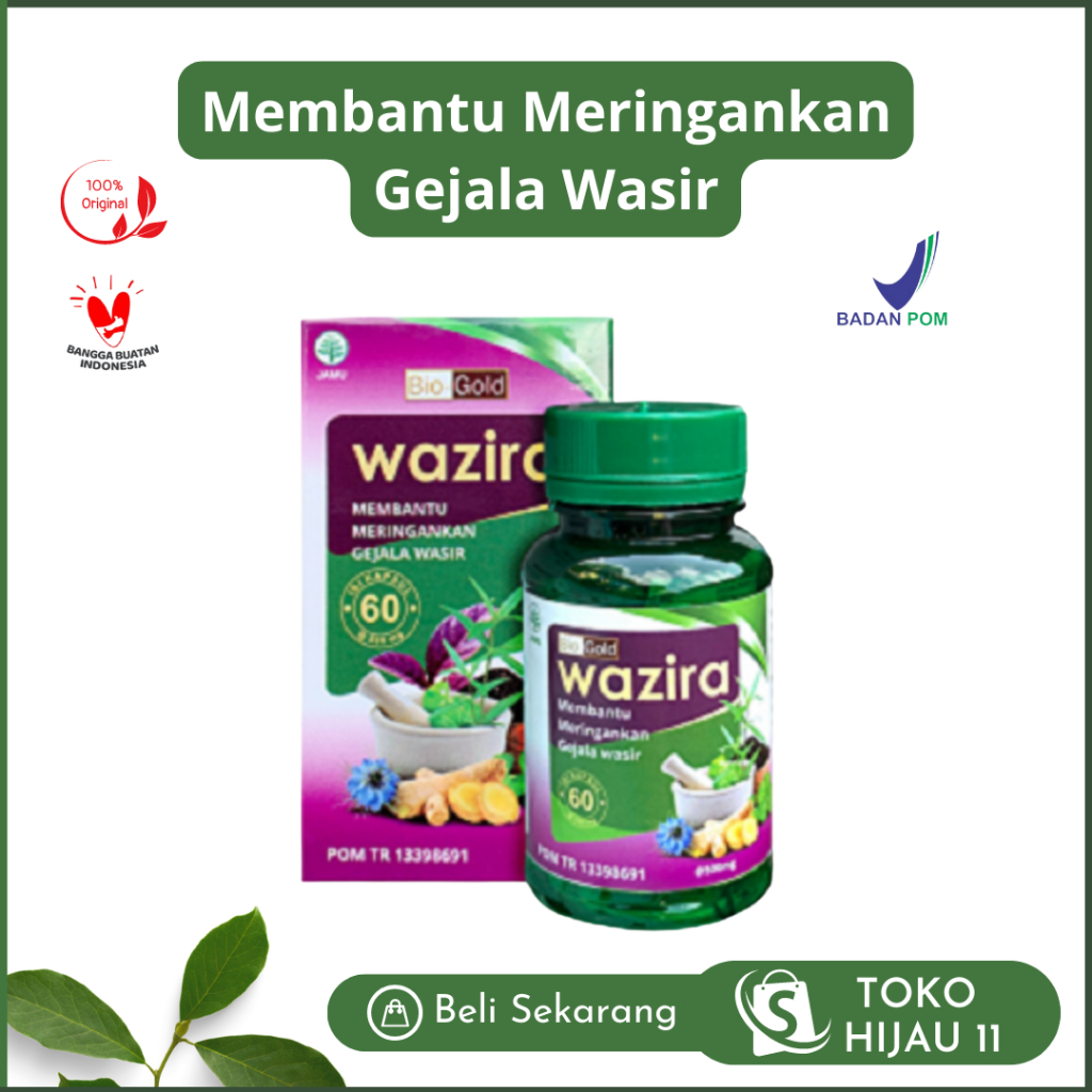 Kapsul WAZIRA Obat Herbal Meringankan Gejala Wasir Ambeyen Ambeien