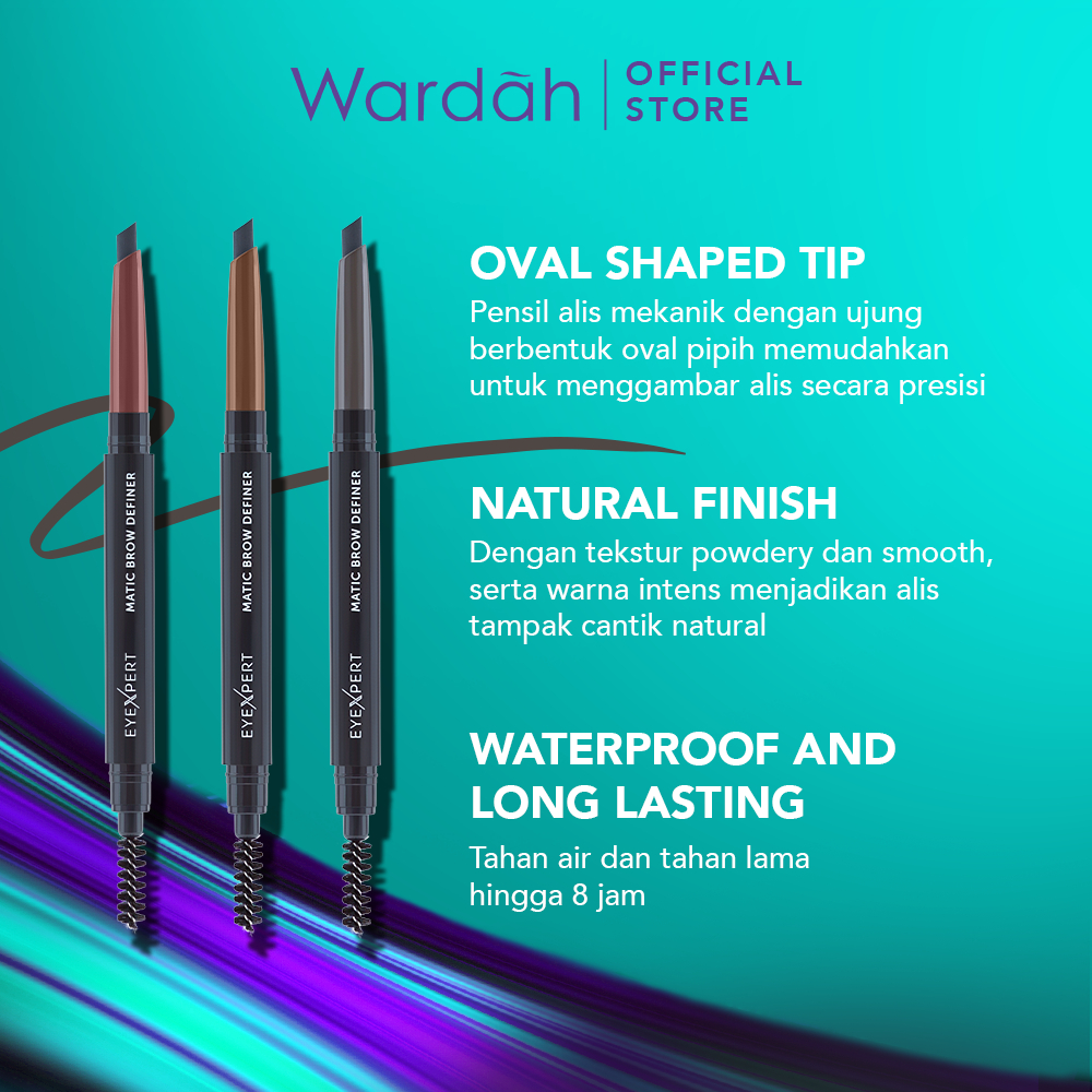 Wardah EyeXpert Matic Brow Definer - Pensil Alis Anti Air dan Tahan Lama Hingga 8 Jam