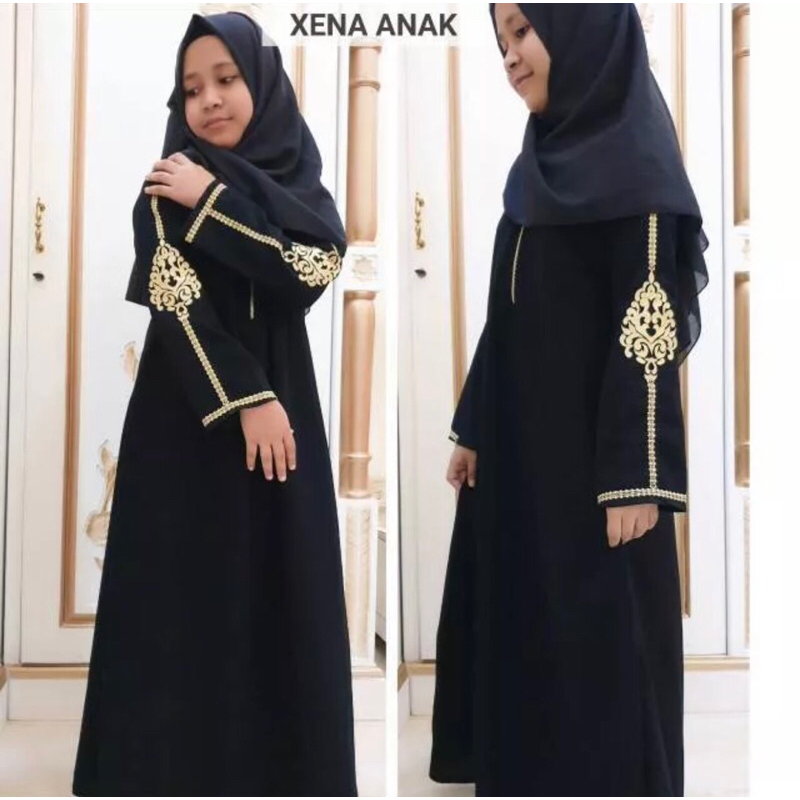 GAMIS SYARI ABAYA BORDIR XENA ANAK BONUS PASMINA