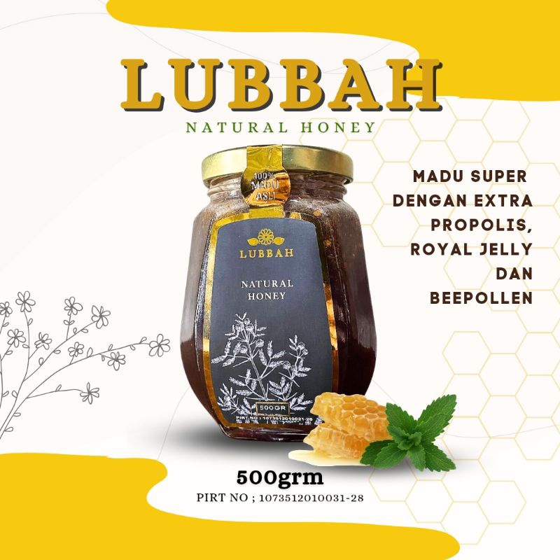 

Madu Propolis Royal Jelly Beepollen Natural Honey Lubbah 500 gram | Madu plus herbal | Madu Extra Herbal