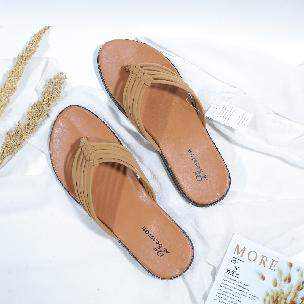 Sandal Wanita second sessionTerbaru Teplek Kepang Let Sandal Jepit Slop|Sandal flat tali