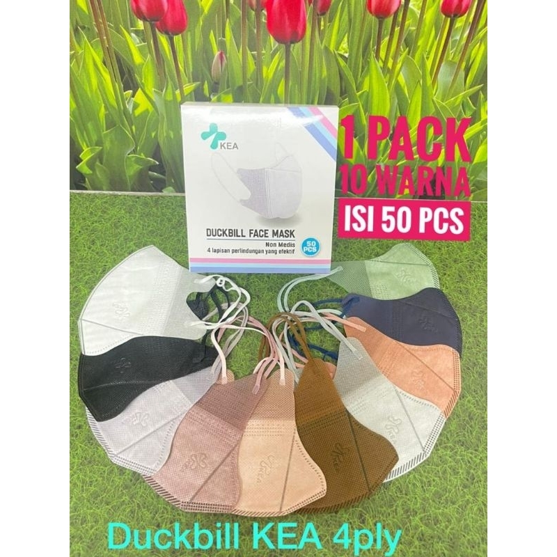 Masker Duckbill Warna Warni 4ply Isi 50 pcs