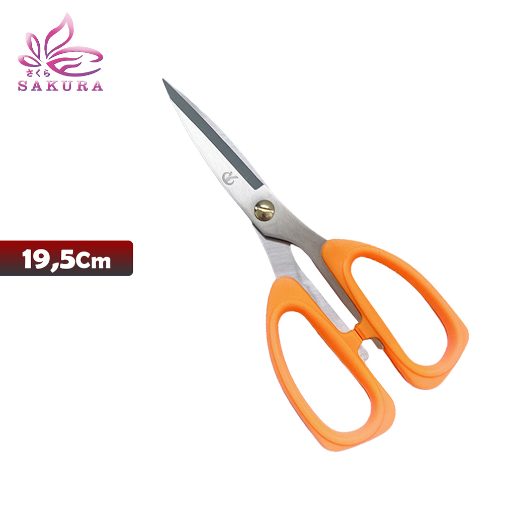 GUNTING YS2101 DAPUR - GUNTING KERTAS   Scissor-19.5CM WARNA ORANGE- SOSOYO