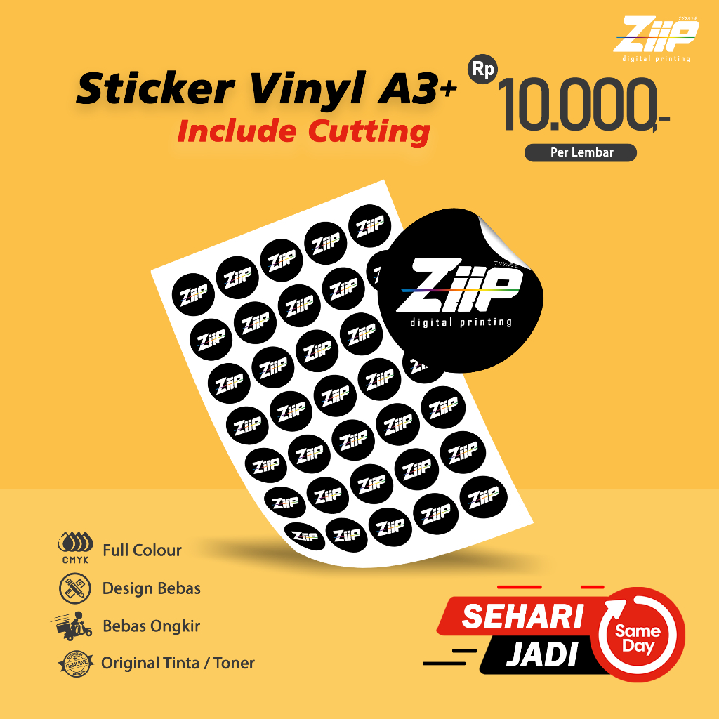 

Cetak Stiker Vinyl A3+ Include Cutting