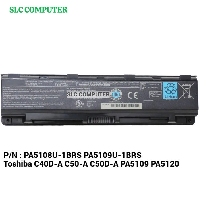 Baterai Toshiba C40 C55 C50A PA5109U-1BRS A50-A B554 PA5108
