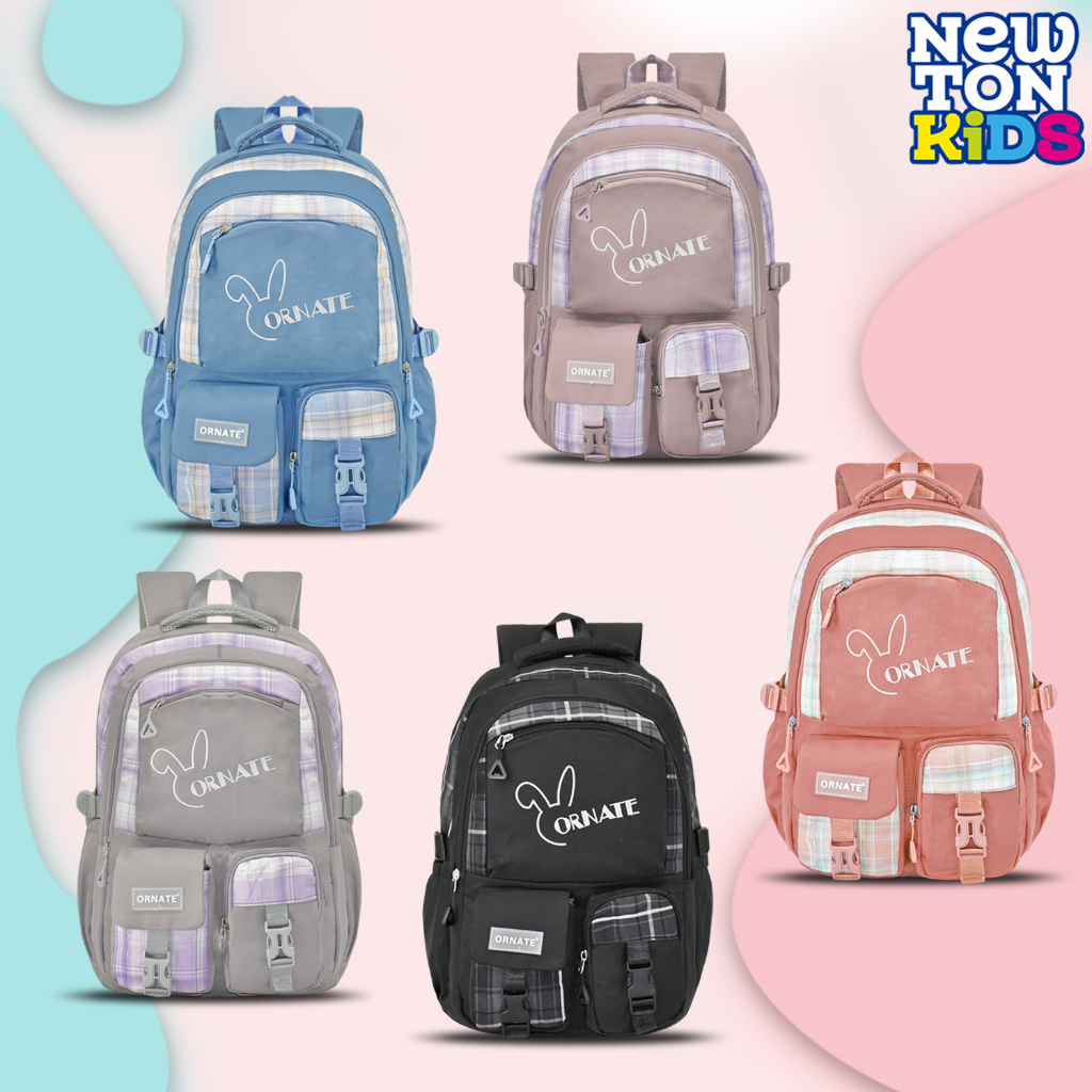 Newtonkids-Tas Ransel Sekolah Anak SD Kotak-Kotak/Backpack Anak Terkini/Fashion Anak Terkini/Tas Import Terkini