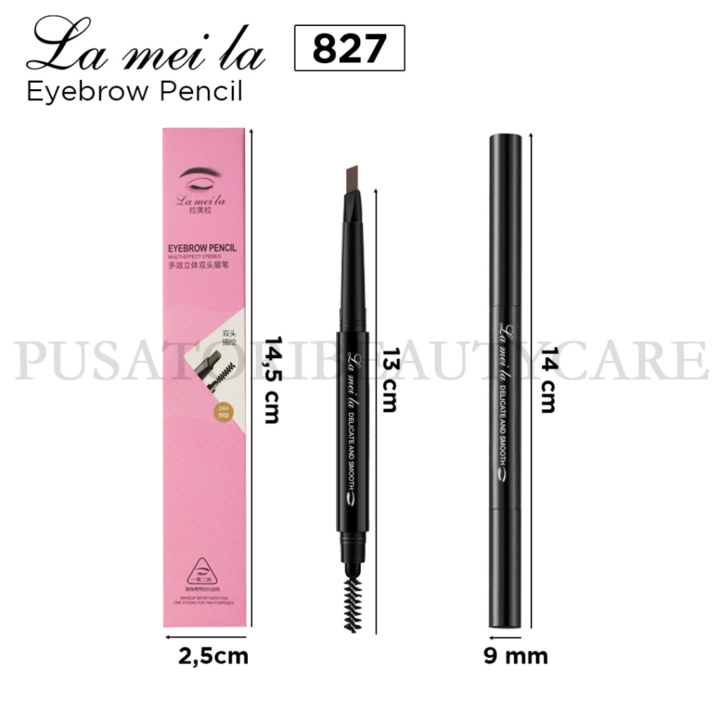 LAMEILA 827 Eyebrow Pencil Multi Effect Stereo Waterproof Pinsil Alis