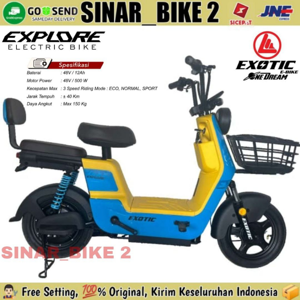 Sepeda Listrik EXOTIC EXPLORE &amp; FACTOR F 813 500 Watt Electric E Bike BY PACIFIC