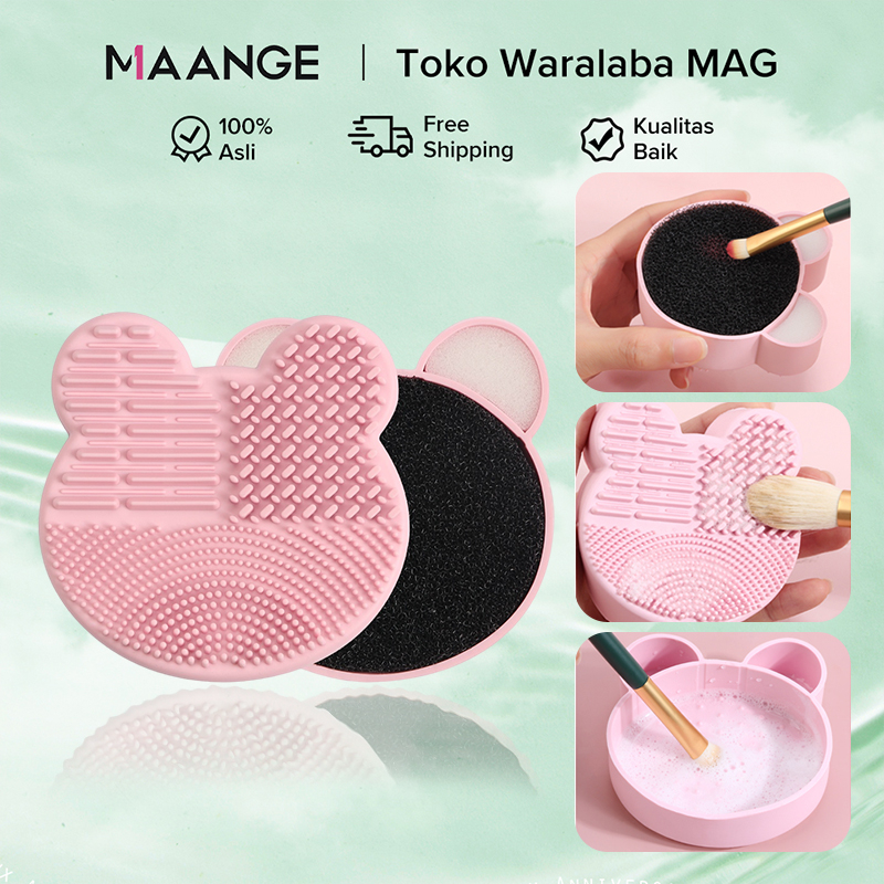 MAANGE5967 Makeup Brushes Cleaner Alat Cuci Silikon Dengan Spons Kering Atau Basah Bersih | Pengiriman Cepat Premium