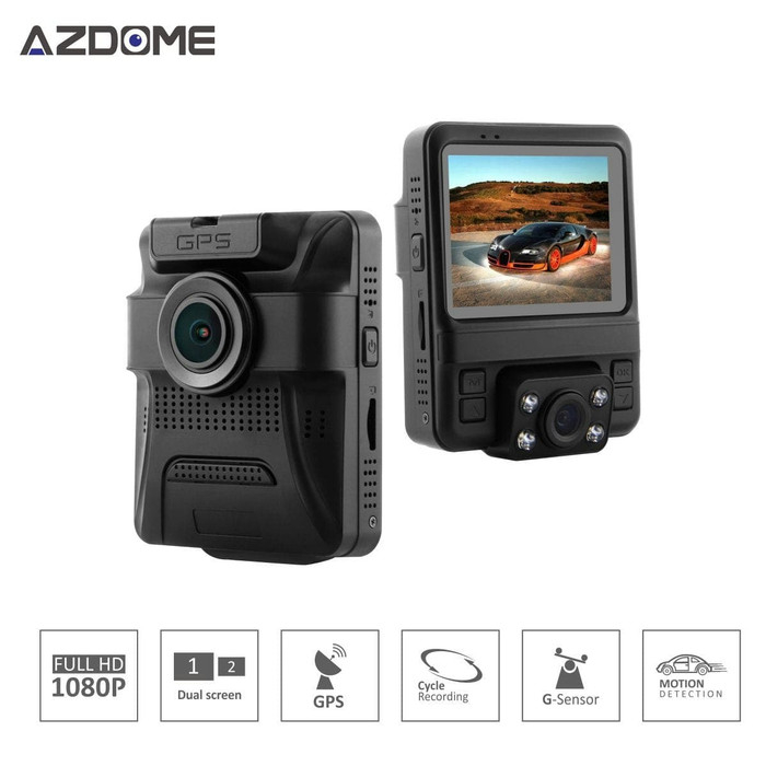 AZDOME GS65H Dual Lens Dashcam GPS Super Night Vision Dash Camera