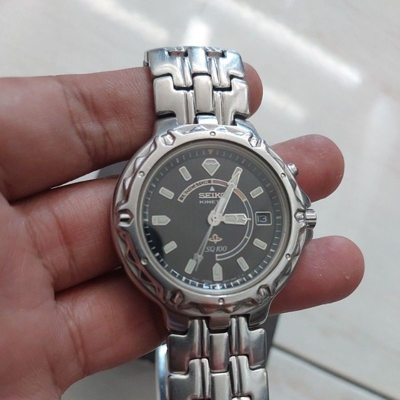Jam tangan Automatic Original Seiko kinetic SQ100 preloved second bekas