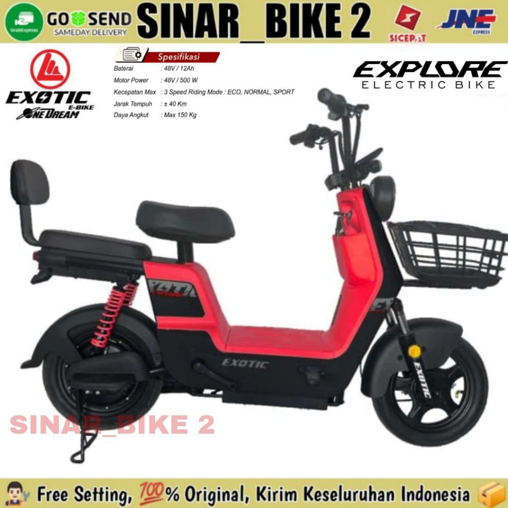 Sepeda Listrik EXOTIC EXPLORE &amp; FACTOR F 813 500 Watt Electric E Bike BY PACIFIC