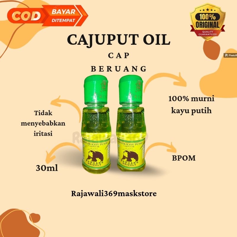 MINYAK KAYU PUTIH MURNI CAP BERUANG GRIZZLY 30ML KHAS MAKASSAR