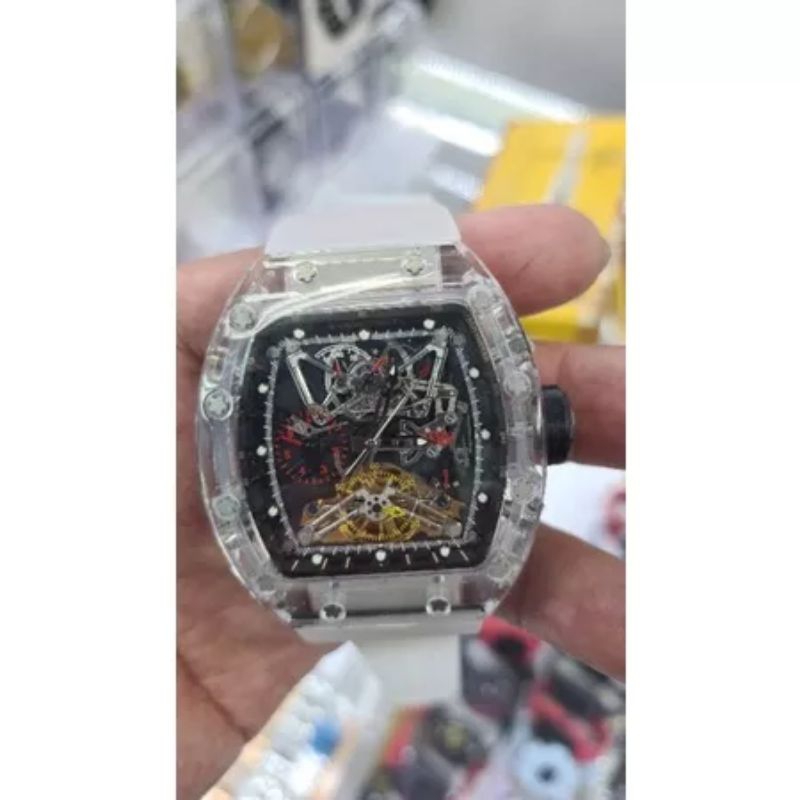 JAM TANGAN PRIA RM 56_01 TRANSPARAN DIAMETER 43MM AUTOMATIC SWISS CLONE 1:1 PREMIUM GRADE AAA+++