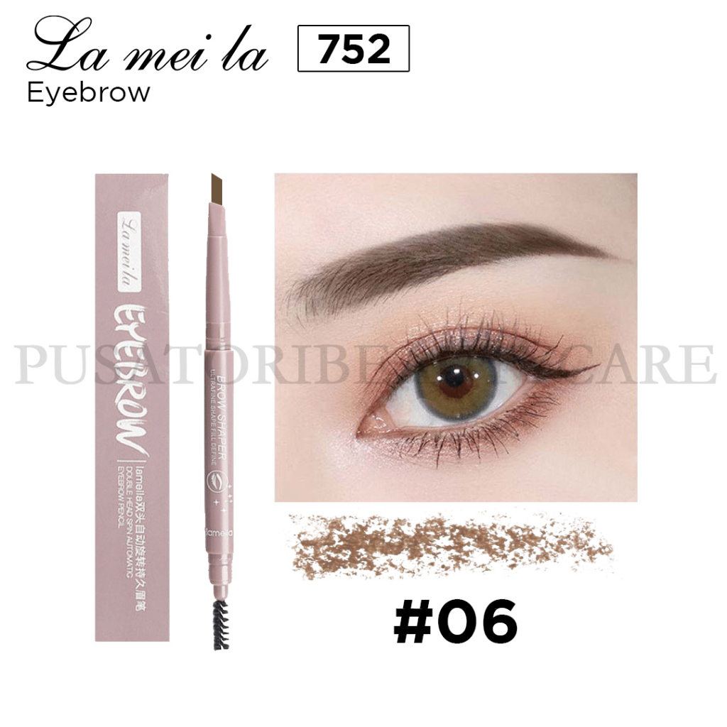 LAMEILA 752 Eyebrow Pencil Double Head Spin Automatic Pinsil Alis