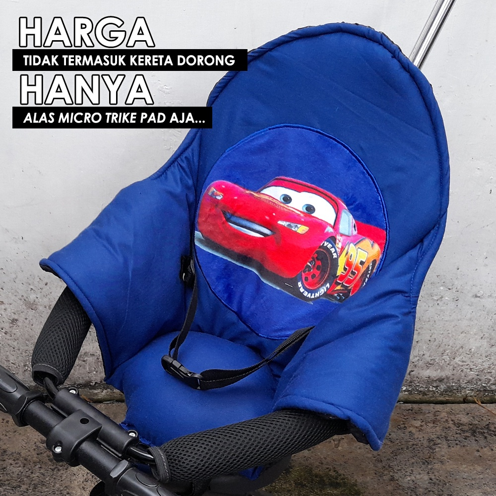 TRIKE PAD Sandaran SEGITIGA BORDIR CARS alas stroller kereta dorong kecil stroler bayi akachan micro t3 spad